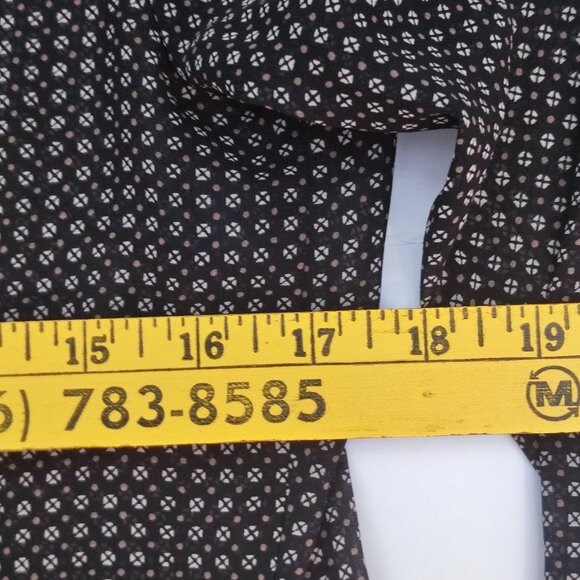 LOFT Ann Taylor lightweight blouse frill deep cut neck black women's size 6 - Picture 8 of 9